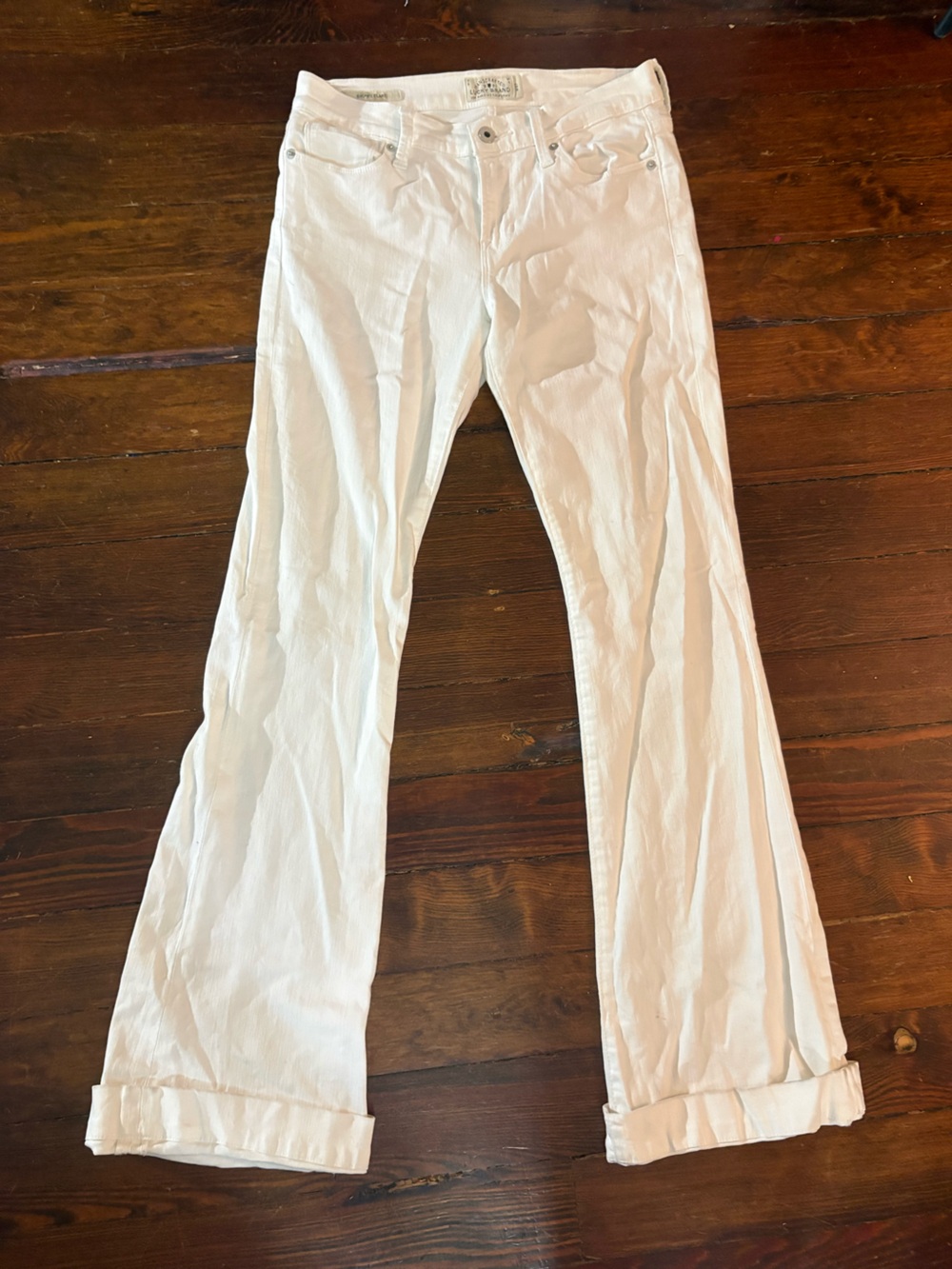Lucky brand white Brooke flare flattering jeans pants size 27